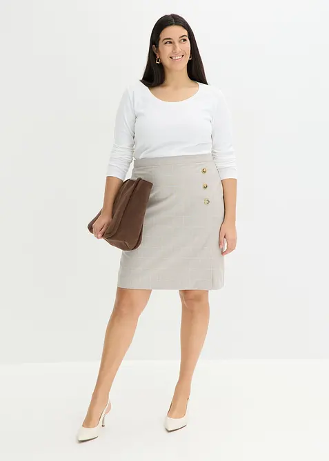 Glencheckrutig pennkjol, bonprix