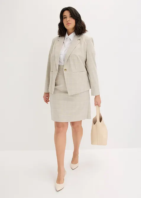 Glencheckrutig pennkjol, bonprix