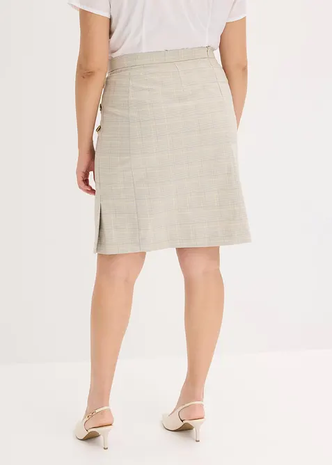 Glencheckrutig pennkjol, bonprix