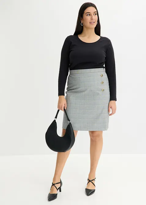 Glencheckrutig pennkjol, bonprix