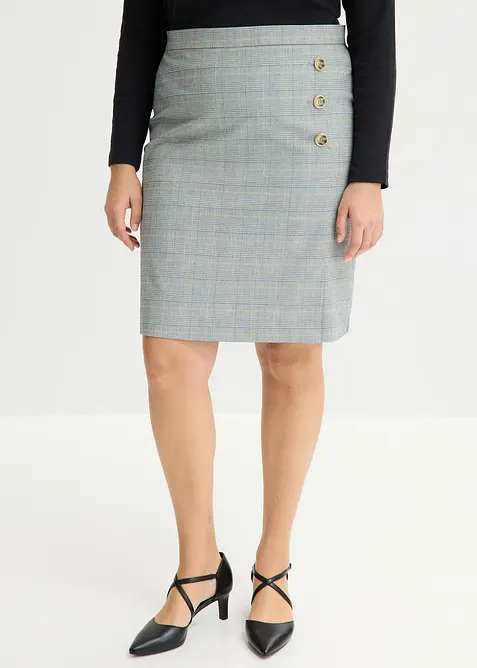 Glencheckrutig pennkjol, bonprix