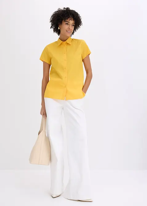 Kort&auml;rmad poplinblus, bonprix