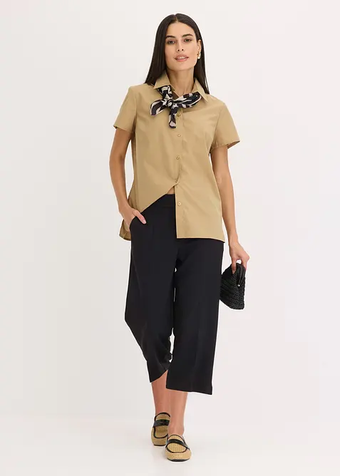 Kort&auml;rmad poplinblus, bonprix