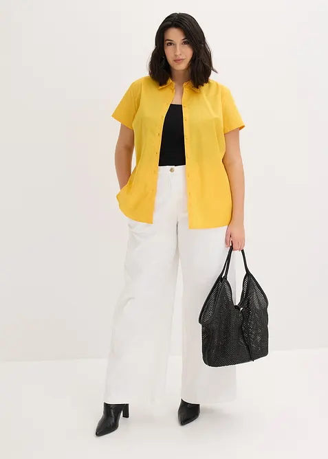 Kort&auml;rmad poplinblus, bonprix