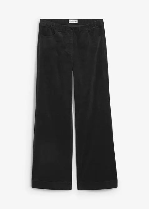Manchesterbyxa med h&ouml;g midja i bomullsstretch, bonprix