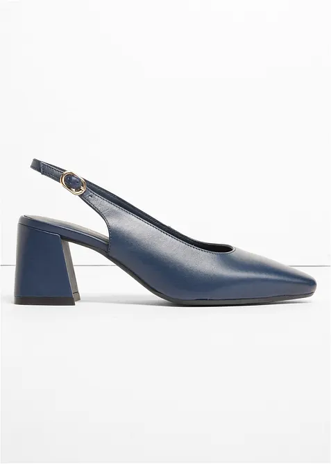 Slingbackpumps i skinn, bonprix