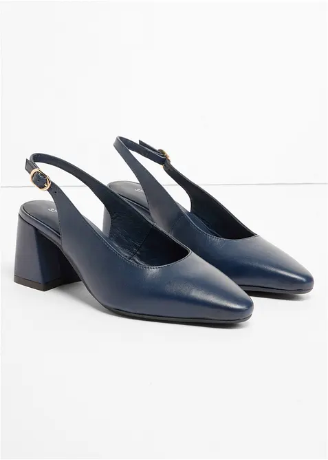 Slingbackpumps i skinn, bonprix