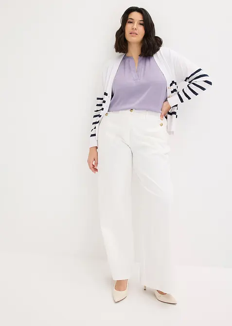 Ledig satinblus med &ouml;verskurna &auml;rmar, bonprix