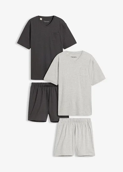 Kort pyjamas med bomull (set i 4 delar), bonprix