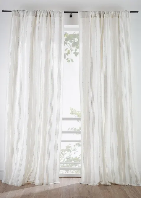 Randig gardinl&auml;ngd i ekologisk bomull (1-pack), bonprix