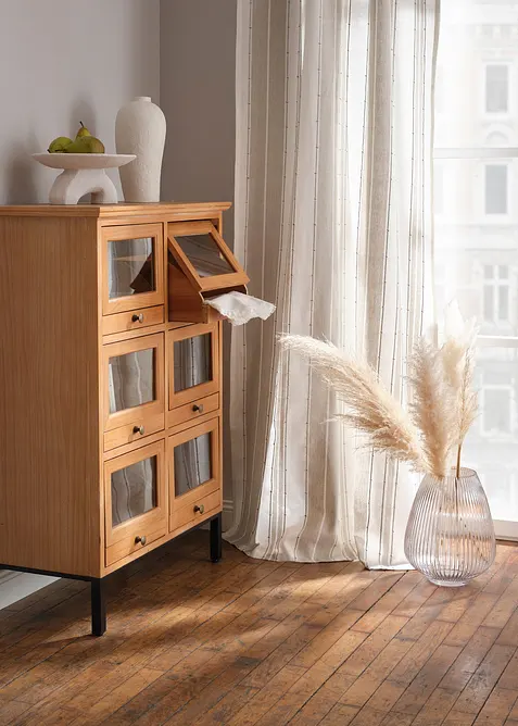 Randig gardinl&auml;ngd i ekologisk bomull (1-pack), bonprix