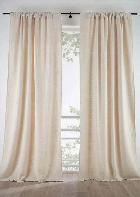 Gardinl&auml;ngd med strukturyta (1-pack), ekologisk bomull, bonprix