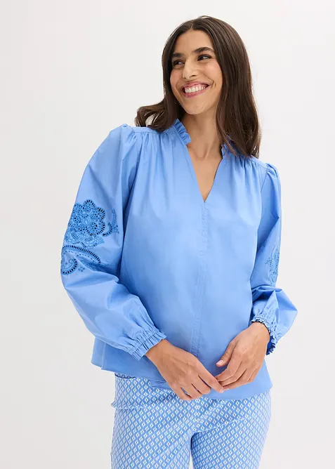 Bomullstunika med h&aring;lbroderi, bonprix