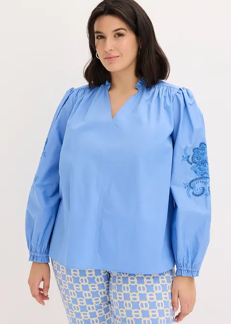 Bomullstunika med h&aring;lbroderi, bonprix