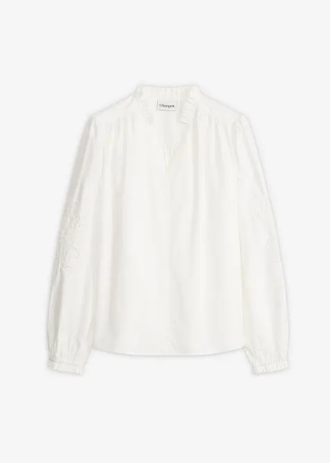 Bomullstunika med h&aring;lbroderi, bonprix