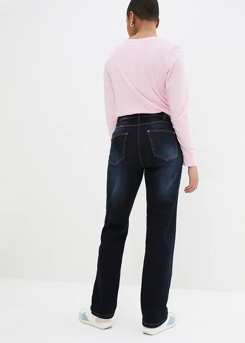 Straight Jeans Mid Waist, med bekv&auml;m midja, bonprix