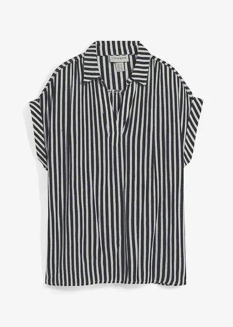 Kort&auml;rmad blus i f&ouml;ljsam viskos, bonprix