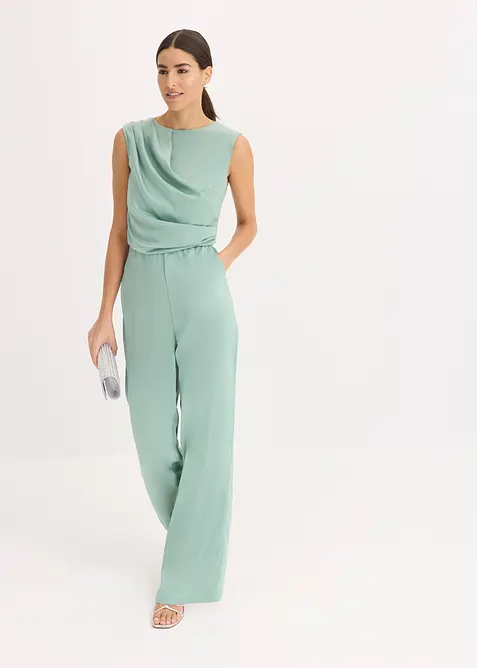 Jumpsuit i glansig satin, bonprix