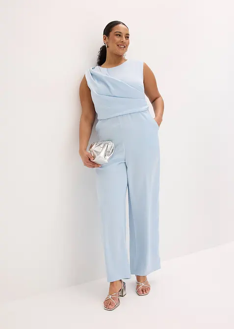 Jumpsuit i glansig satin, bonprix
