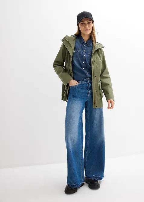 Vattenavvisande jacka med rutigt foder, bonprix