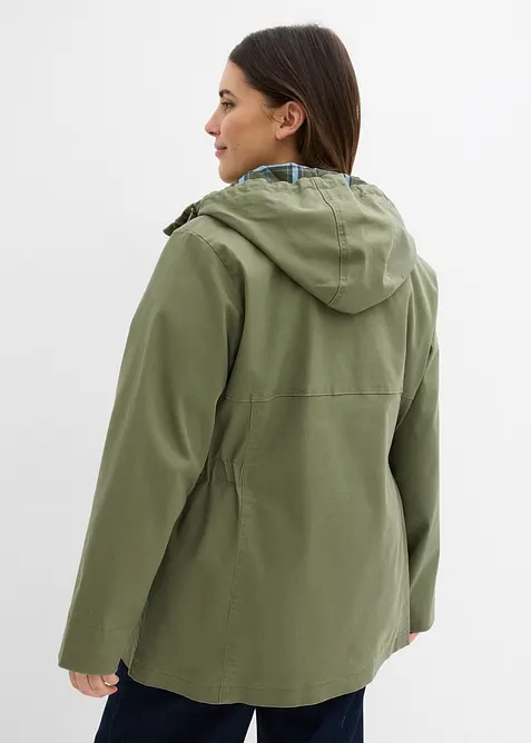 Vattenavvisande jacka med rutigt foder, bonprix