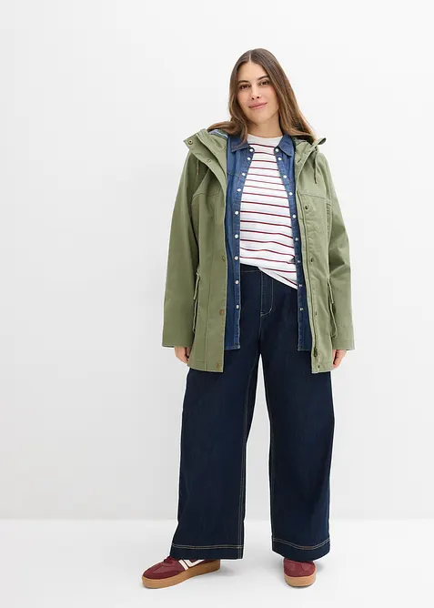 Vattenavvisande jacka med rutigt foder, bonprix