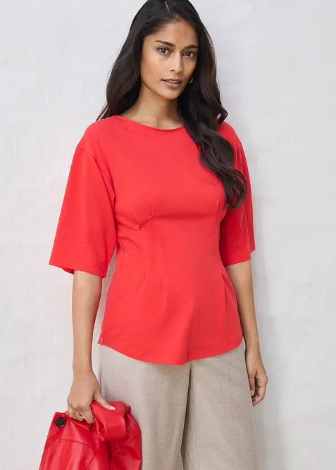 Topp i bomullsmix, bonprix