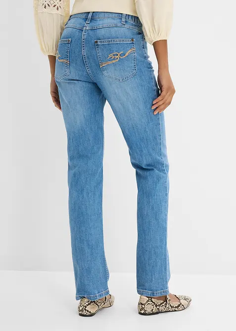 Straight Jeans Mid Waist, med bekv&auml;m midja, bonprix