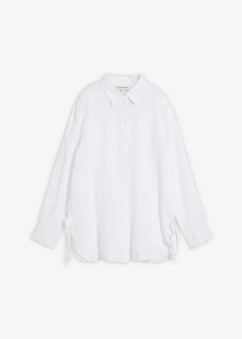 Skjortblus i linne, bonprix