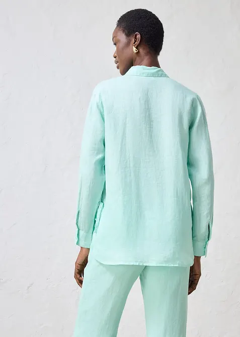 Skjortblus i linne, bonprix