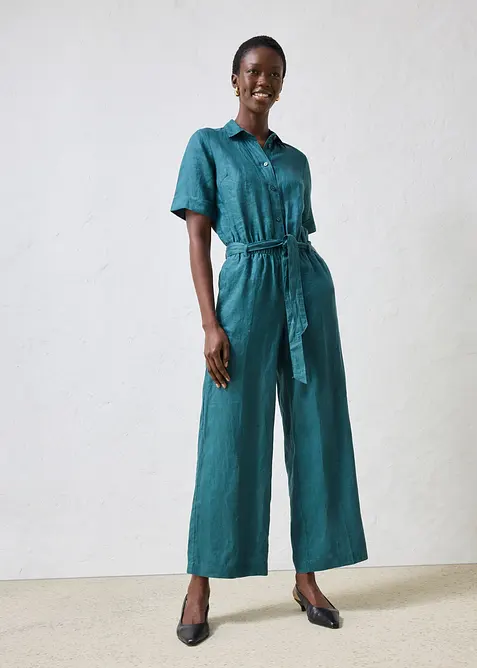 Jumpsuit av rent lin, bonprix