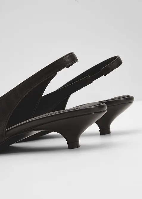 Slingbackpumps i skinn, bonprix