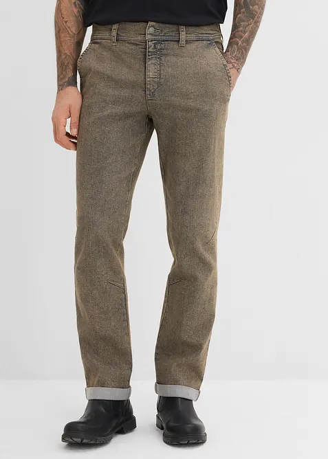 Tunna stretchjeans i Relaxed Fit med bekv&auml;m midja, Straight, bonprix