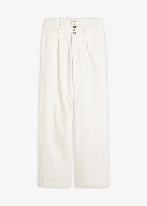 Wide Leg Jeans High Waist, med bekv&auml;m midja, bonprix