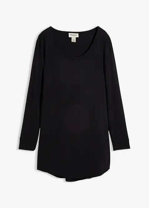 L&aring;ng topp av viskos, l&aring;ng&auml;rmad, bonprix