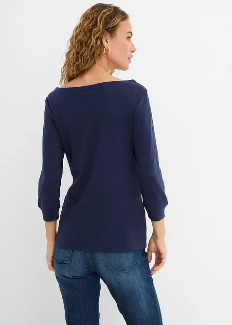 L&aring;ng&auml;rmad topp i ren ekologisk bomull, bonprix