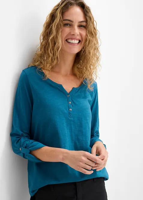 L&aring;ng&auml;rmad bomullstopp med knappsl&aring;, bonprix