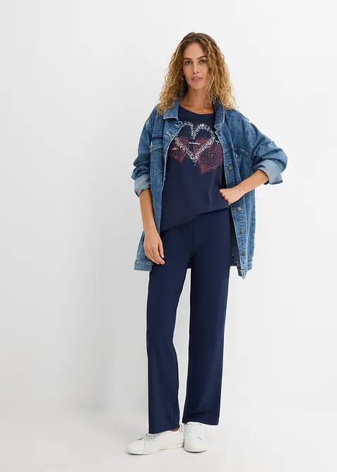 Topp i ekologisk bomull med hj&auml;rtmotiv, bonprix