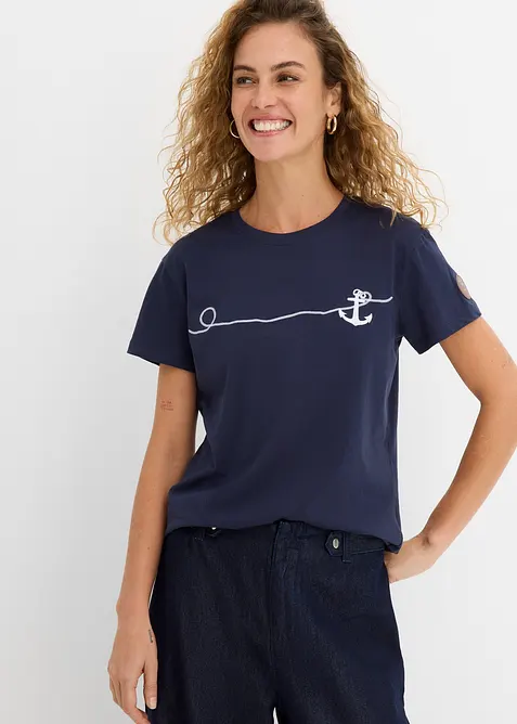 T-shirt med broderi, bonprix