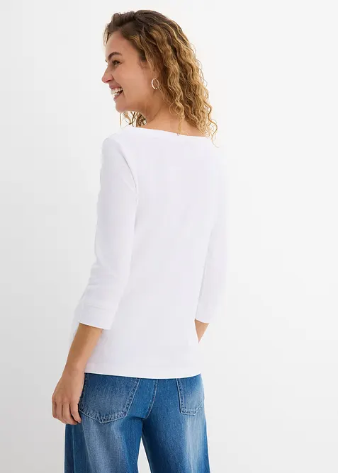 L&aring;ng&auml;rmad topp i ren ekologisk bomull, bonprix