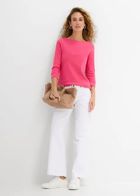 L&aring;ng&auml;rmad topp i ren ekologisk bomull, bonprix