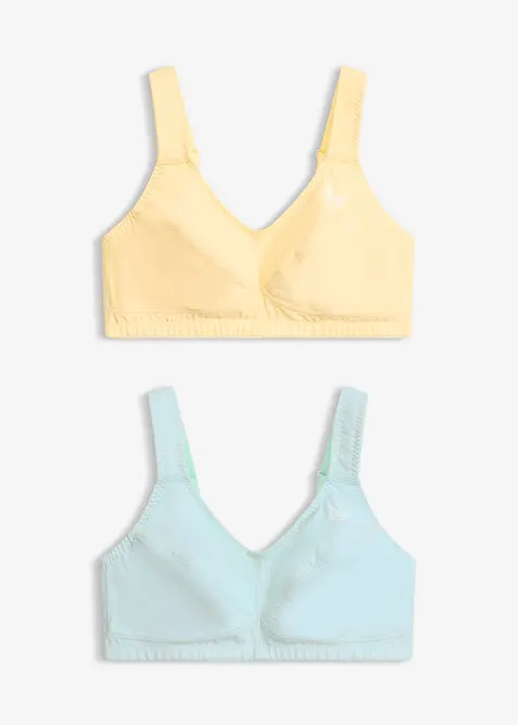BH utan bygel, med ekologisk bomull (2-pack), bonprix