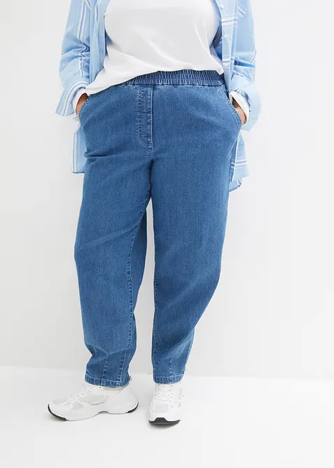 Mom Jeans High Waist, med bekv&auml;m midja, bonprix