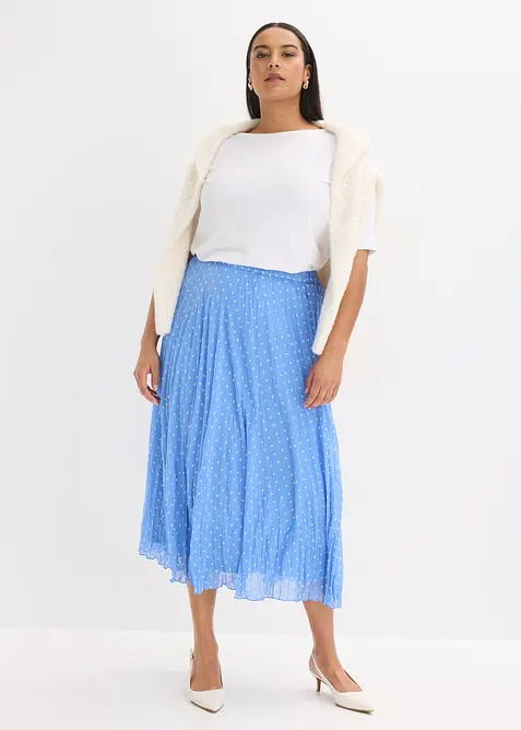 Chiffongkjol i krinklat material, bonprix