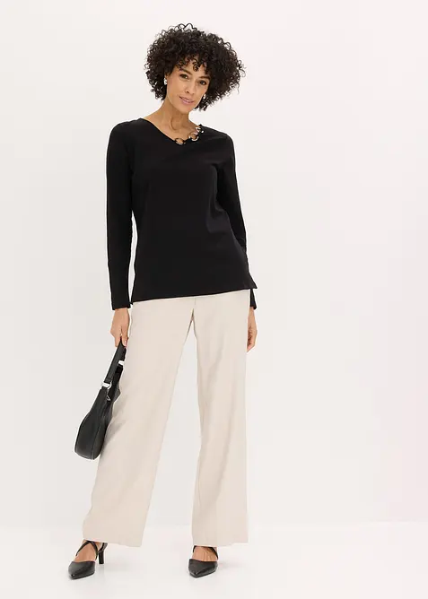 L&aring;ng&auml;rmad topp med &ouml;ljetter, bonprix