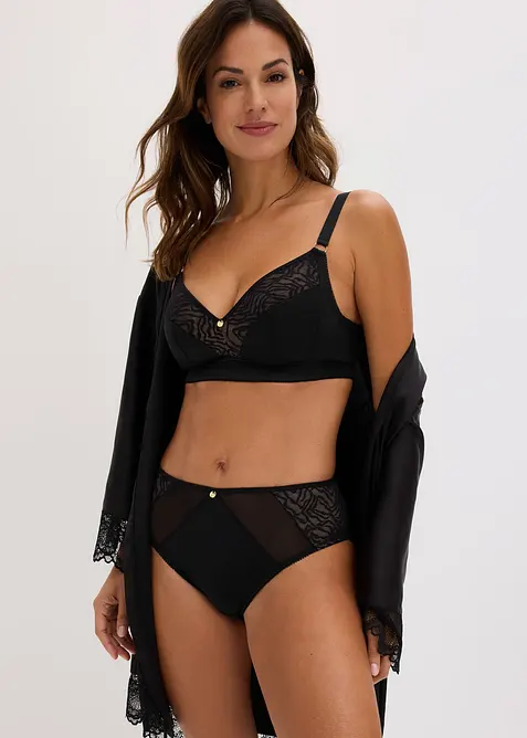 Bralette utan bygel, med skir spets, bonprix