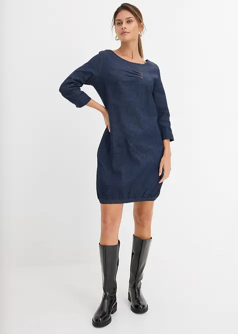 Stretchig jeanskl&auml;nning, bonprix