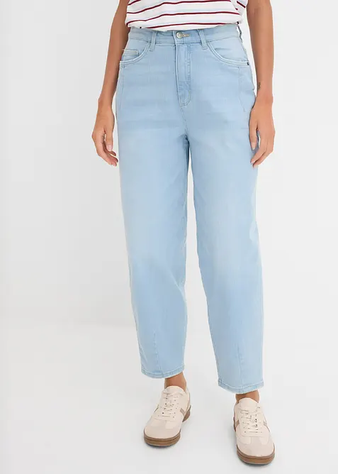 Barreljeans, High Waist, ekologisk bomull, bonprix