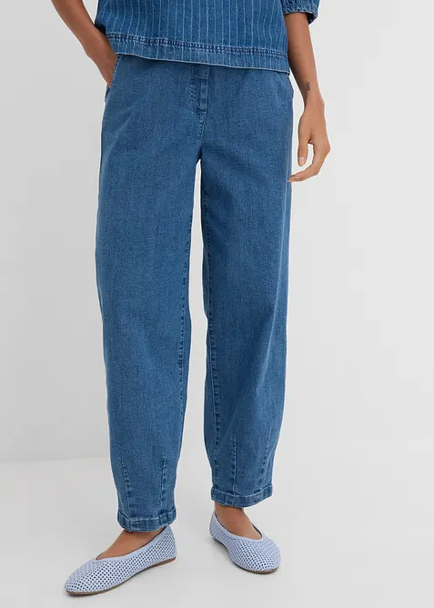 Mom Jeans High Waist, med bekv&auml;m midja, bonprix