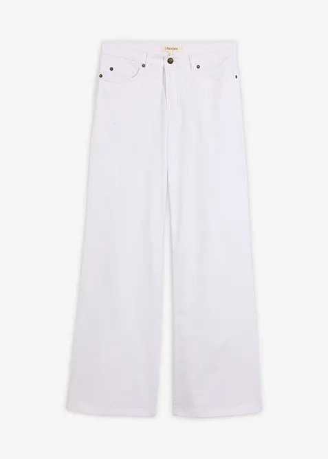Wide Leg jeans, Mid Waist, Stretch, bonprix